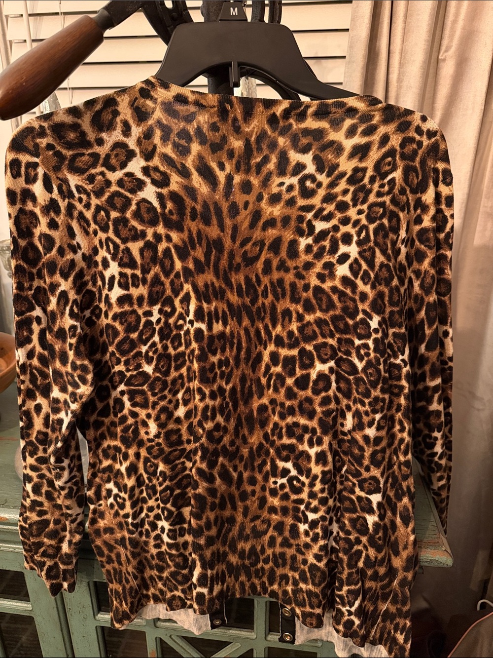 White House Black Market Leopard-Print Cardigan in Brown and Tan - Picture 4 of 4